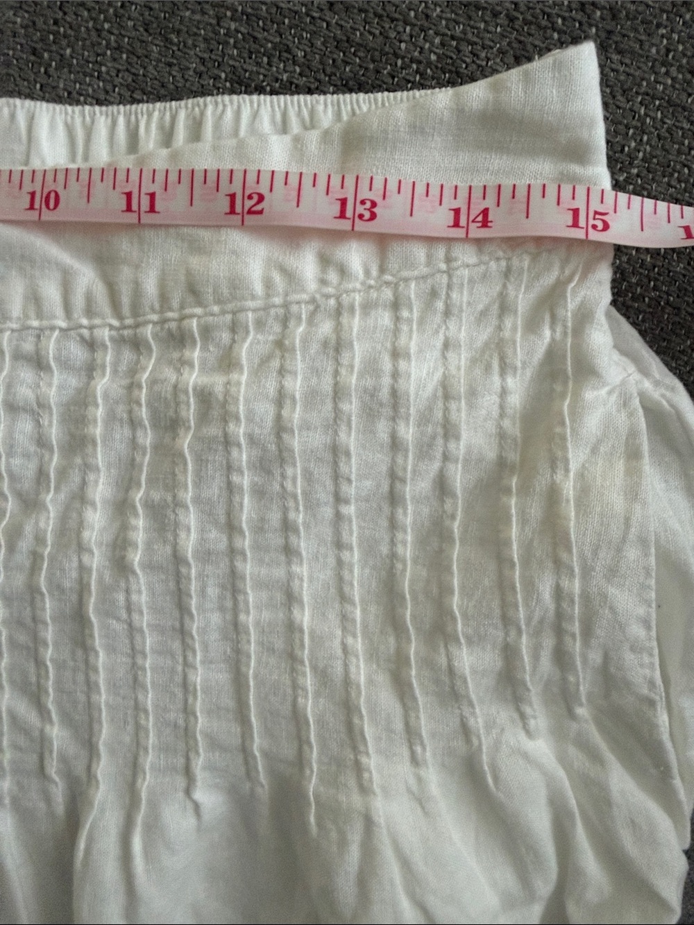 CottageCore White Smocked Waist A-Line Skirt - Picture 5 of 5